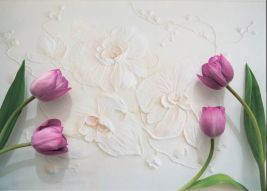 Фреска Нежные тюльпаны 3d