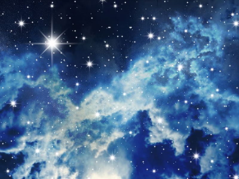 Картина на холсте Звездное небо в облаках, арт hd0513501