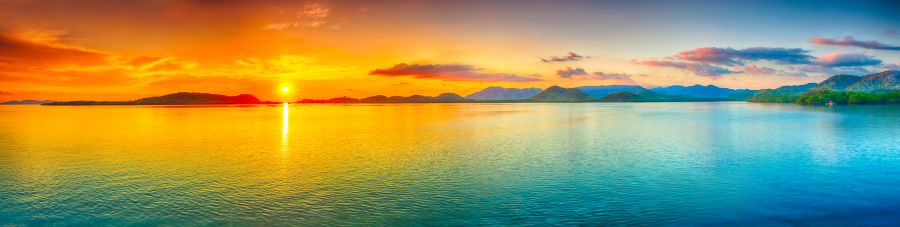 Картина на холсте море на закате, арт hd0708001