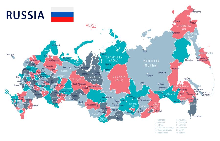 Фотообои карта россии