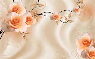 Фреска Чайные розы 3D