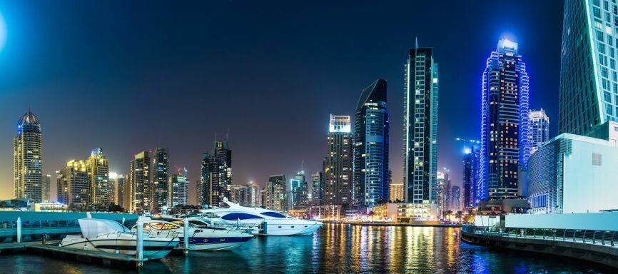 Картина на холсте Яхты на фоне небоскребов Дубая, арт hd0781901