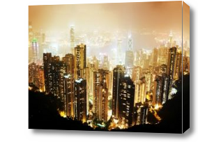 Картина Свет изнутри небоскребов Гонконга