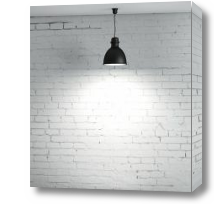 Картина Лампа над серой кирпичной стеной