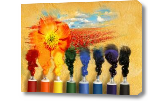 Картина Масляные краски и цветущее поле
