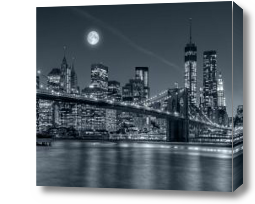 Картина Луна над башнями Нью-Йорка
