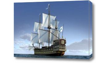 Картина пиратский корабль в море