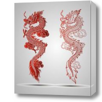 Картина Красный китайский дракон