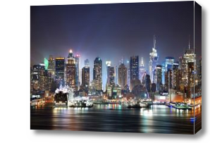 Картина Нью-Йорк подсвеченный неоновым светом