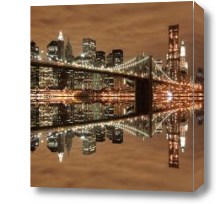 Картина Бруклинский мост в коричневых тонах
