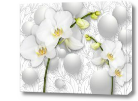 Картина Белые орхидеи с шарами 3Д