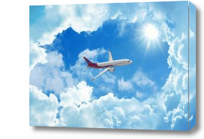 Картина 3D Самолет в небе
